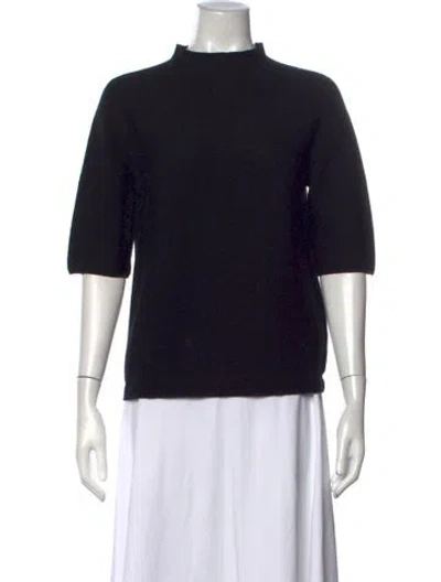 Pre-owned Molli Virgin Wool Mock Neck Top In Black