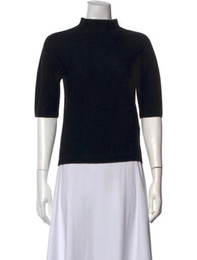 Pre-owned Molli Virgin Wool Mock Neck Top In Black