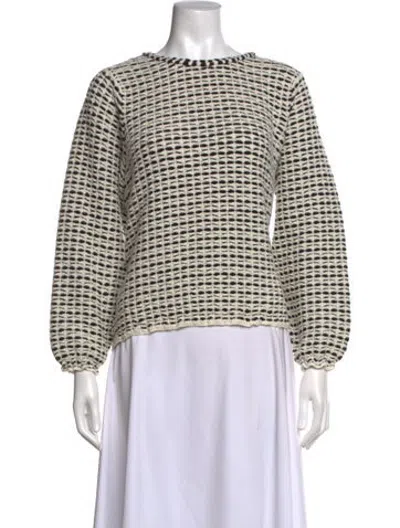 Pre-owned Molli Virgin Wool Patterned Sweater In White