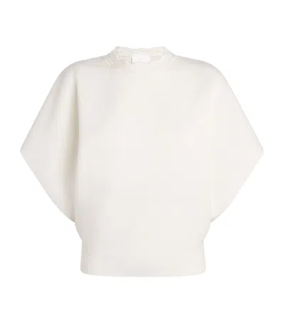 Molli Virgin Wool Scalloped Sweater Top In White