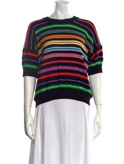 Pre-owned Molli Virgin Wool Striped Sweater In Black