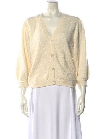 Pre-owned Molli Virgin Wool V-neck Sweater In Neutral
