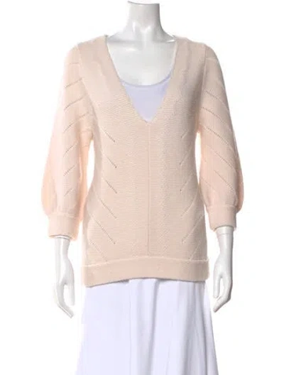 Pre-owned Molli Virgin Wool V-neck Sweater In Neutral