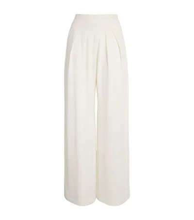 Molli Virgin Wool Wide-leg Trousers In White