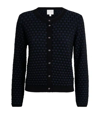 Molli Wicker-knit Cardigan In Black