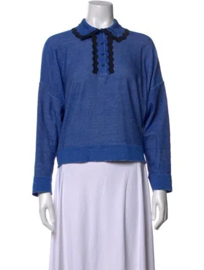 Pre-owned Molli Wool Long Sleeve Polo In Blue