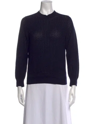 Pre-owned Molli Wool Mock Neck Sweater In Blue