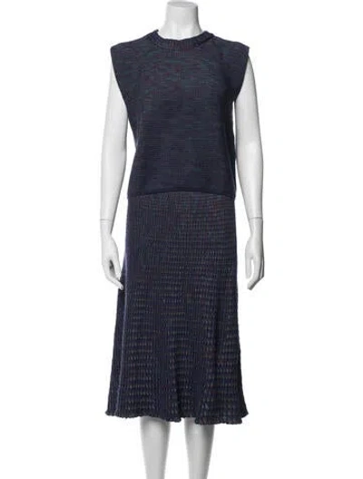 Pre-owned Molli Wool Patterned Skirt Suit In Blue