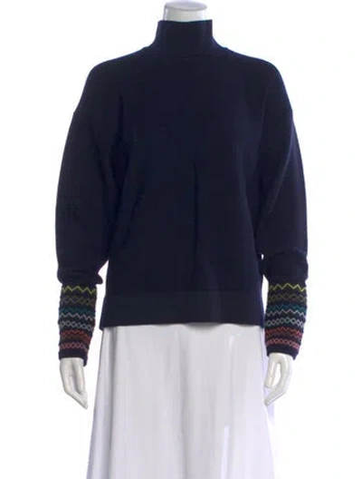 Pre-owned Molli Wool Patterned Top In Blue