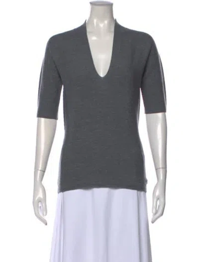 Pre-owned Molli Wool V-neck Sweater In Gray