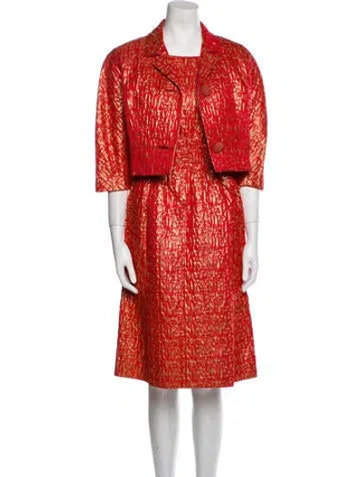 Pre-owned Mollie Parnis Studio Vintage 1960's Dress Set In Red