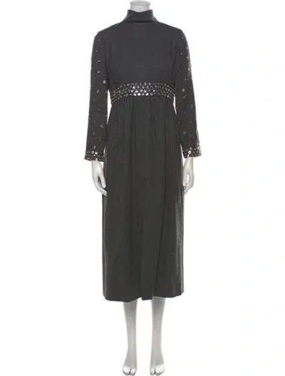 Pre-owned Mollie Parnis Studio Vintage Long Dress In Gray