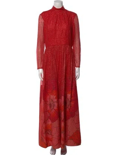 Pre-owned Mollie Parnis Studio Vintage Long Dress In Red