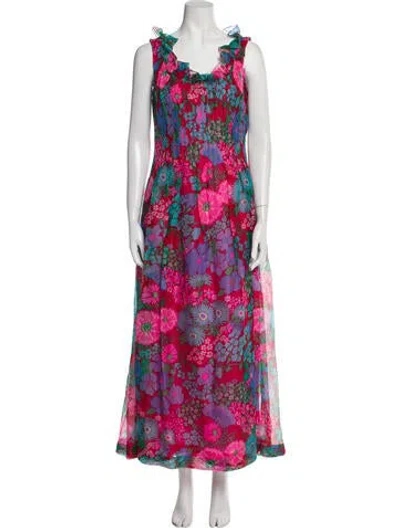 Pre-owned Mollie Parnis Studio Vintage Long Dress In Red