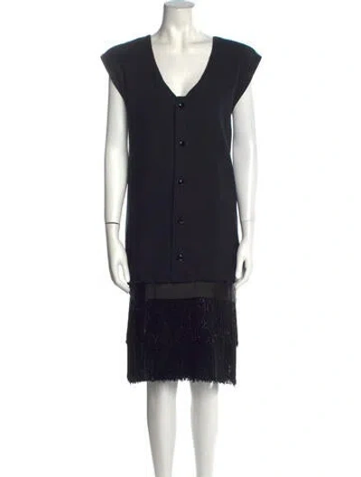 Pre-owned Mollie Parnis Studio Vintage Midi Length Dress In Black
