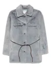 Molliolli Ashley Faux Fur Jacket In Gray