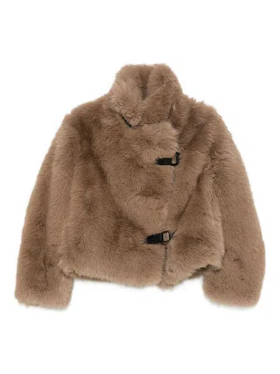 Molliolli Toggle-fastening Coat In Brown