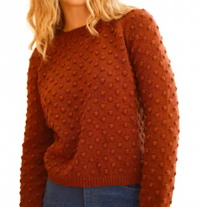 Mollusk Pearl Popcorn Knit Sweater In Brown