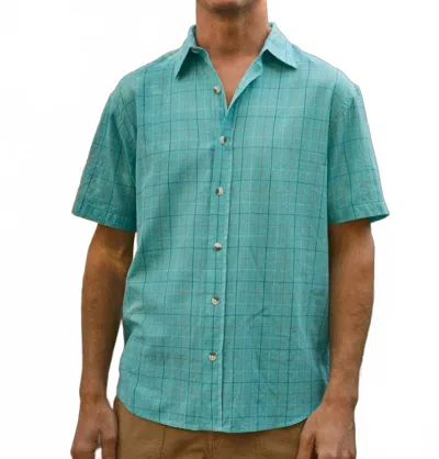 Mollusk Summer Windowpane Shirt In Blue