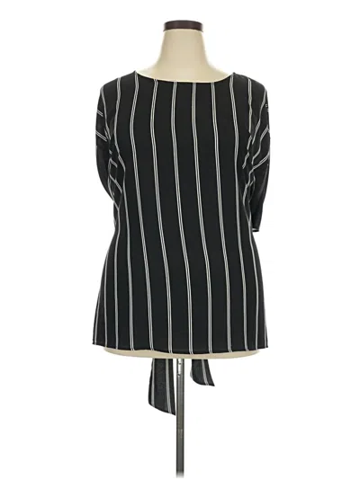 Pre-owned Molly & Isadora 3/4 Sleeve Blouse In Black