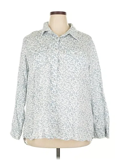 Pre-owned Molly & Isadora 3/4 Sleeve Blouse In Blue