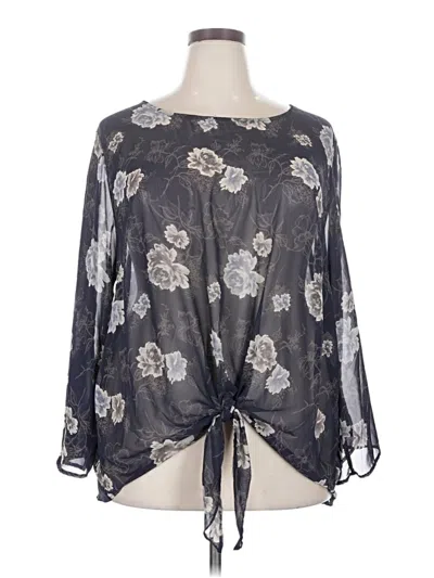 Pre-owned Molly & Isadora 3/4 Sleeve Blouse In Gray