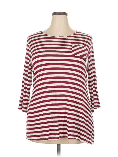 Pre-owned Molly & Isadora 3/4 Sleeve T-shirt In Burgundy