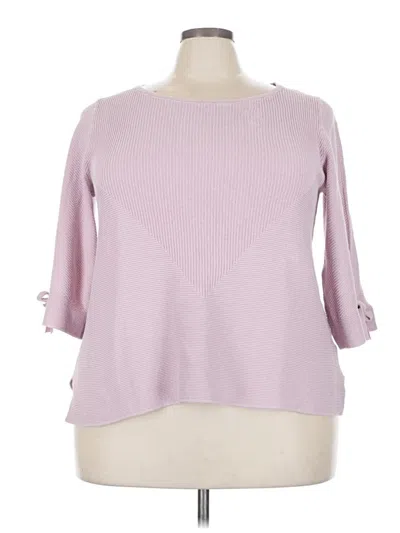 Pre-owned Molly & Isadora 3/4 Sleeve Top Pink Boatneck Tops