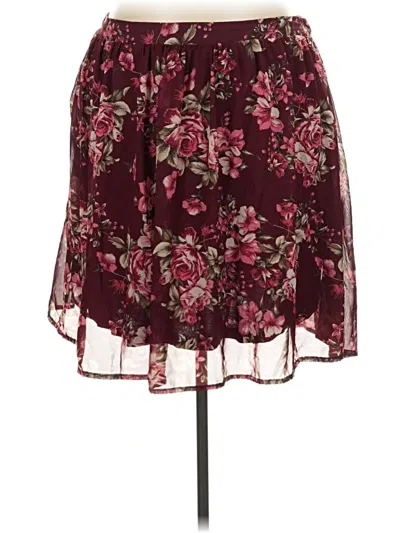 Pre-owned Molly & Isadora Casual Skirt In Burgundy