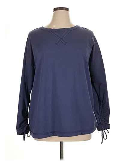 Pre-owned Molly & Isadora Long Sleeve T-shirt In Blue