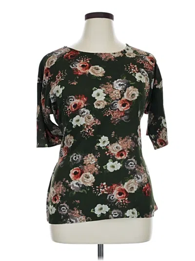 Pre-owned Molly & Isadora Short Sleeve Top Black Boatneck Tops