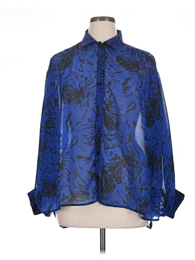 Pre-owned Molly Bracken 3/4 Sleeve Blouse In Blue