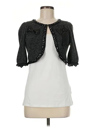 Pre-owned Molly Bracken 3/4 Sleeve Top Gray Sweetheart Neckline Tops