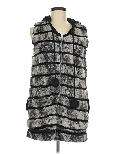 Pre-owned Molly Bracken Faux Fur Vest In Gray