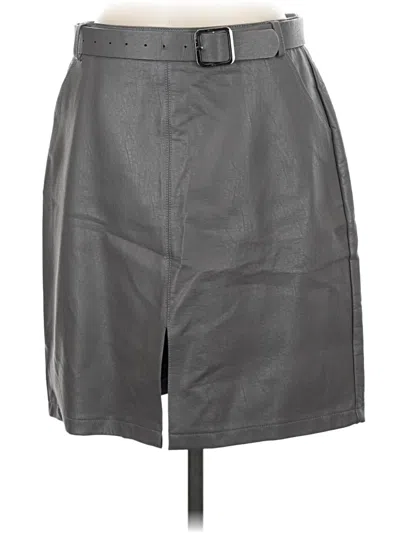 Pre-owned Molly Bracken Faux Leather Skirt In Gray