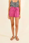 MOLLY BRACKEN HIGH WAISTED SHORT WITH TIE IN FUCHSIA