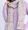 MOLLY BRACKEN KNITTED SCARF WITH MOTTLED STITCH IN MULTICOLORED