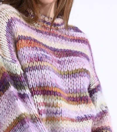 Molly Bracken Ladies Baily Purple Chunky Knit Sweater In Purple Multi