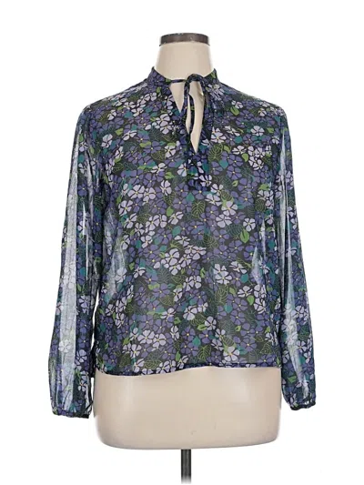Pre-owned Molly Bracken Long Sleeve Blouse In Blue