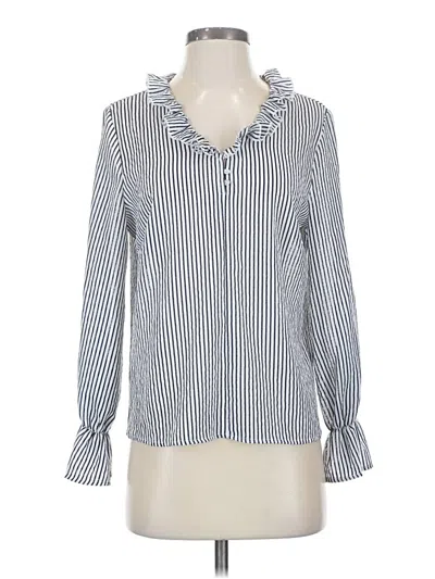 Pre-owned Molly Bracken Long Sleeve Blouse In Blue
