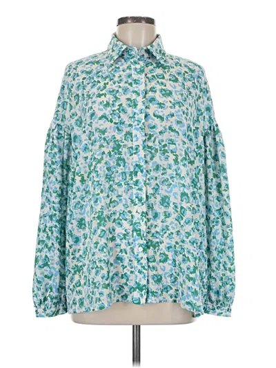 Molly Bracken Long Sleeve Blouse In Blue