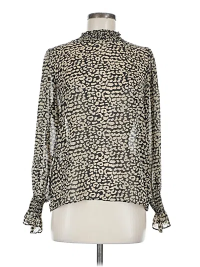 Pre-owned Molly Bracken Long Sleeve Blouse In Silver