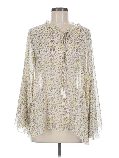 Pre-owned Molly Bracken Long Sleeve Blouse In White