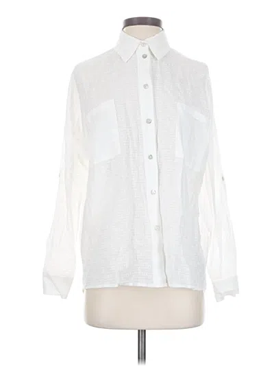 Pre-owned Molly Bracken Long Sleeve Button Down Shirt In White