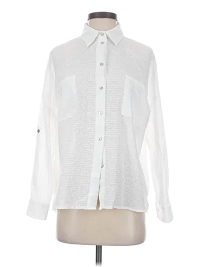 Pre-owned Molly Bracken Long Sleeve Button Down Shirt In White