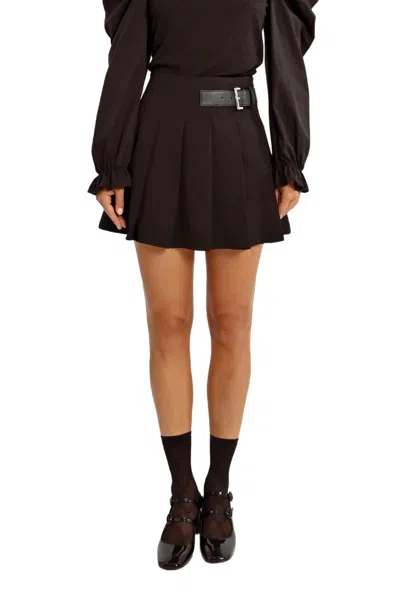 Molly Bracken Parisan Pleat Buckle Skirt In Black