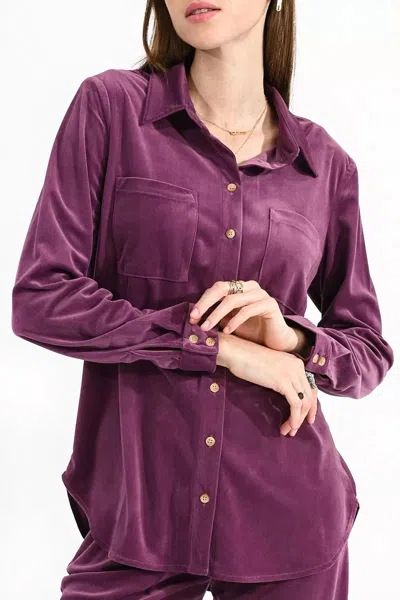 Molly Bracken Purple Velvet Cord Shirt