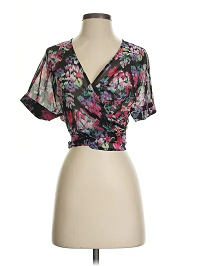 Pre-owned Molly Bracken Short Sleeve Blouse In Black