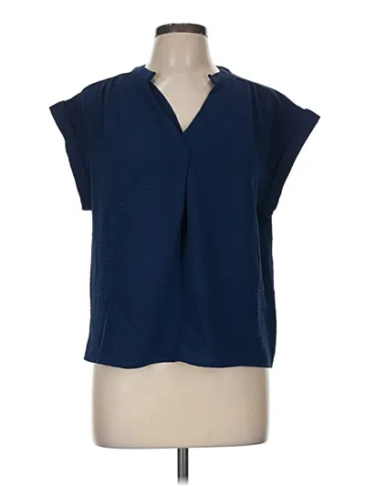 Pre-owned Molly Bracken Short Sleeve Blouse In Blue