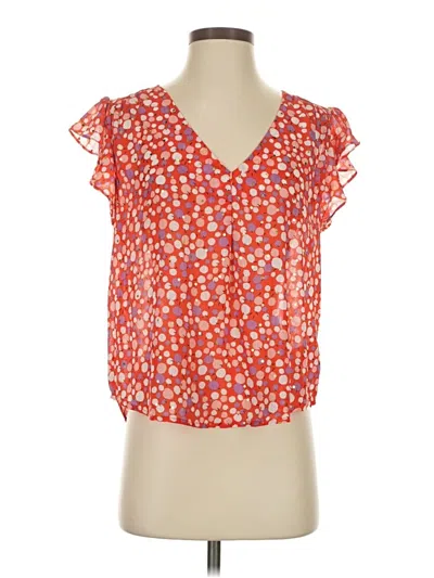 Pre-owned Molly Bracken Short Sleeve Blouse In Orange